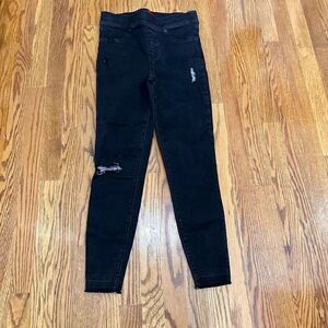 Spanx Black Distressed Skinny Jeans